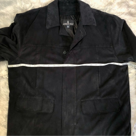 London Fog Black Zip Up Jacket Coat Wool Acrylic Blend Lining Men’s Size L - Picture 7 of 11